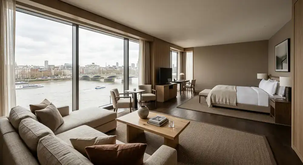 Riverside suite with water views